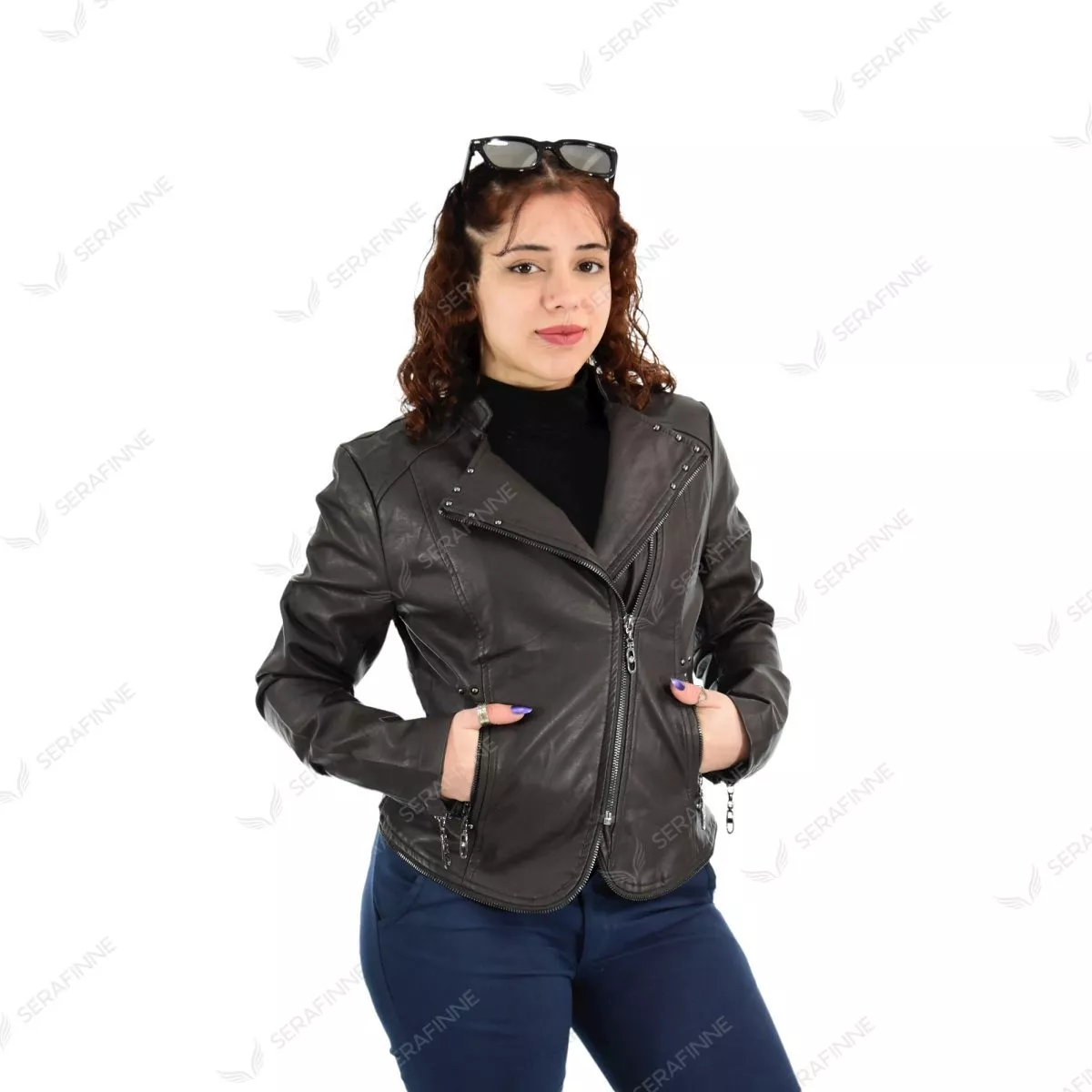 Campera Mujer Corta Elegante Ecocuero Piel Santellon 15500