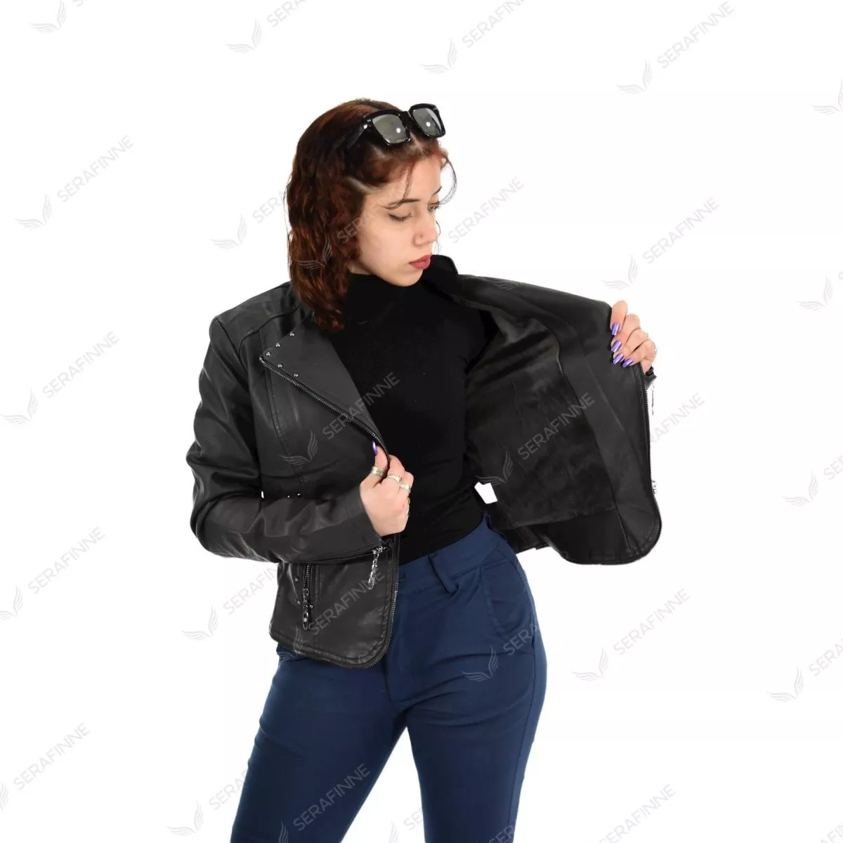 Campera Mujer Corta Elegante Ecocuero Piel Santellon 15500