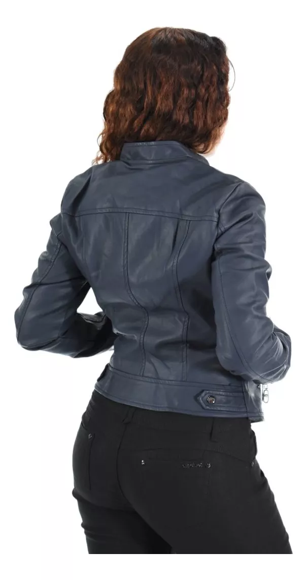 Campera Mujer Corta Elegante Ecocuero Piel Santellon 15552