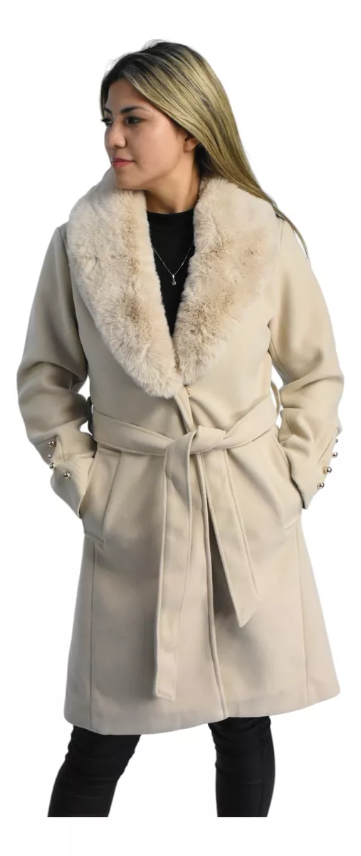 Campera Tapado Mujer Largo Elegante Paño Santelon 12135