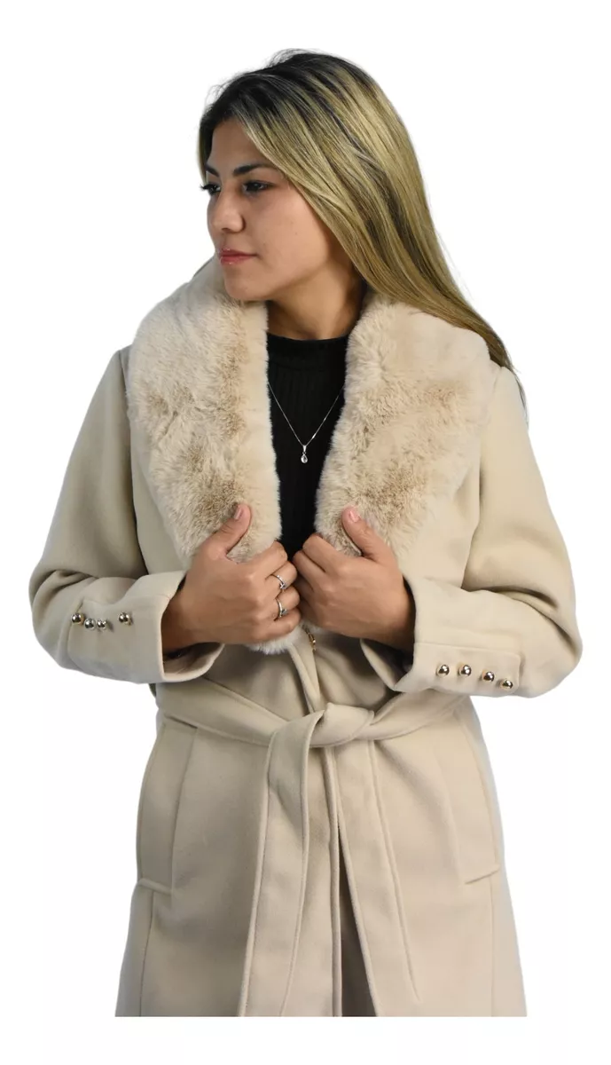 Campera Tapado Mujer Largo Elegante Paño Santelon 12135