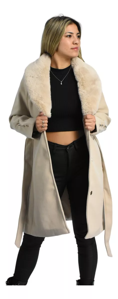 Campera Tapado Mujer Largo Elegante Paño Santelon 12135