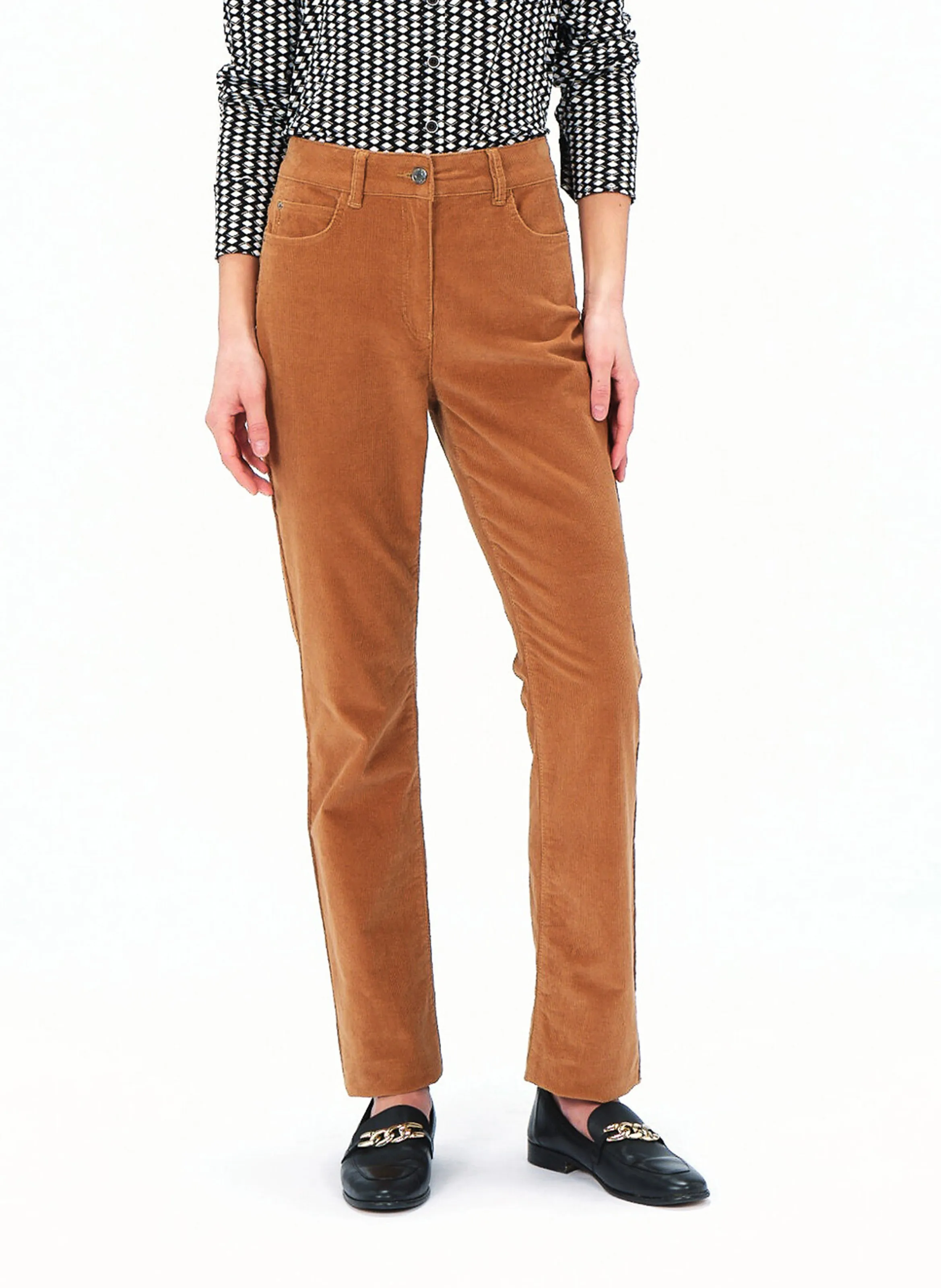 CAROLL PCHICAGOV  PANTALóN DE ALGODóN MEZCLADO RECTO EN MARRON