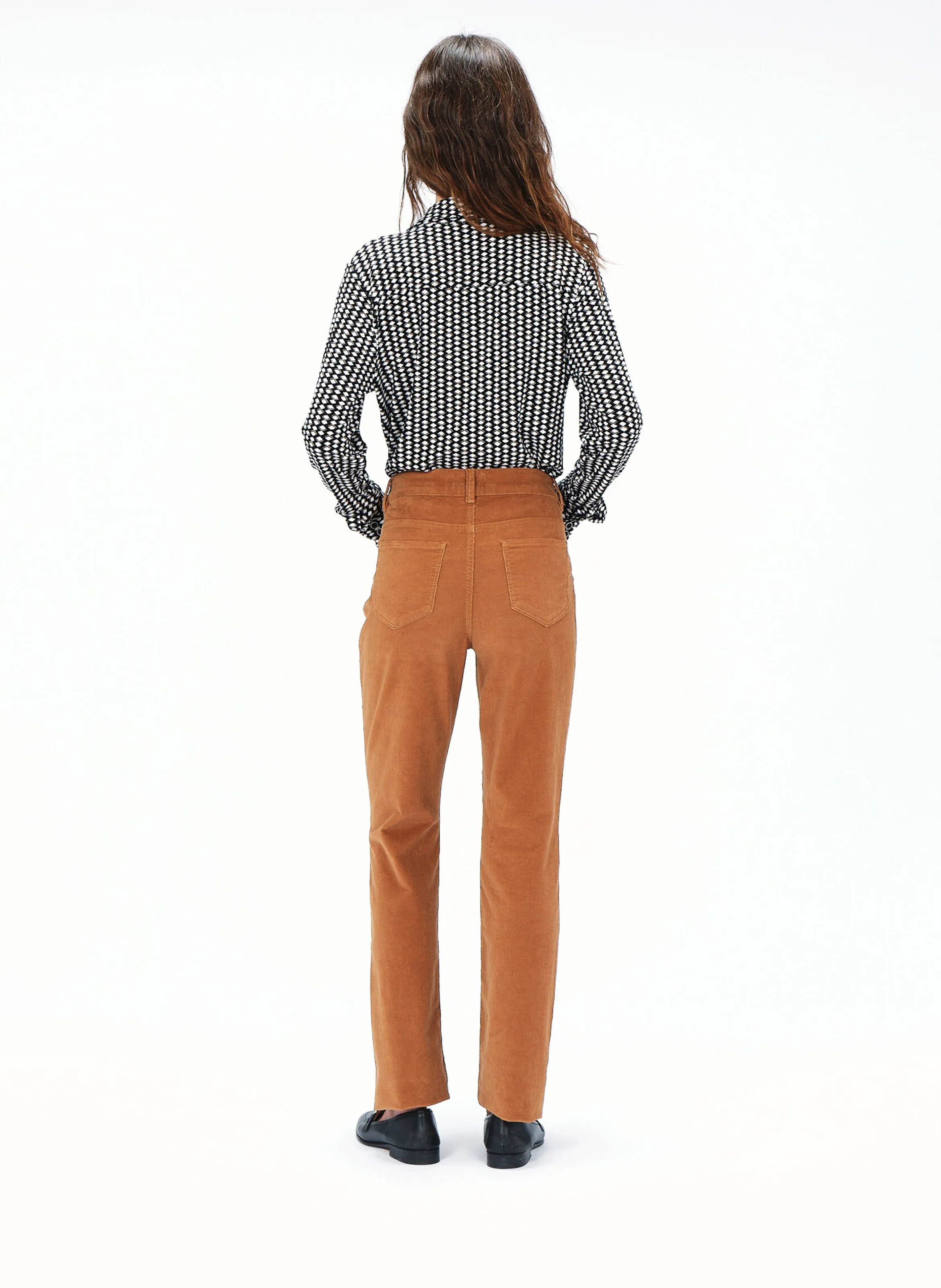 CAROLL PCHICAGOV  PANTALóN DE ALGODóN MEZCLADO RECTO EN MARRON