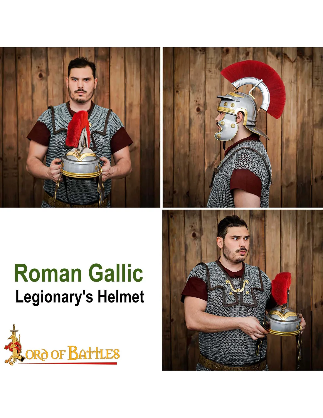 Casco centurión romano acero con penacho