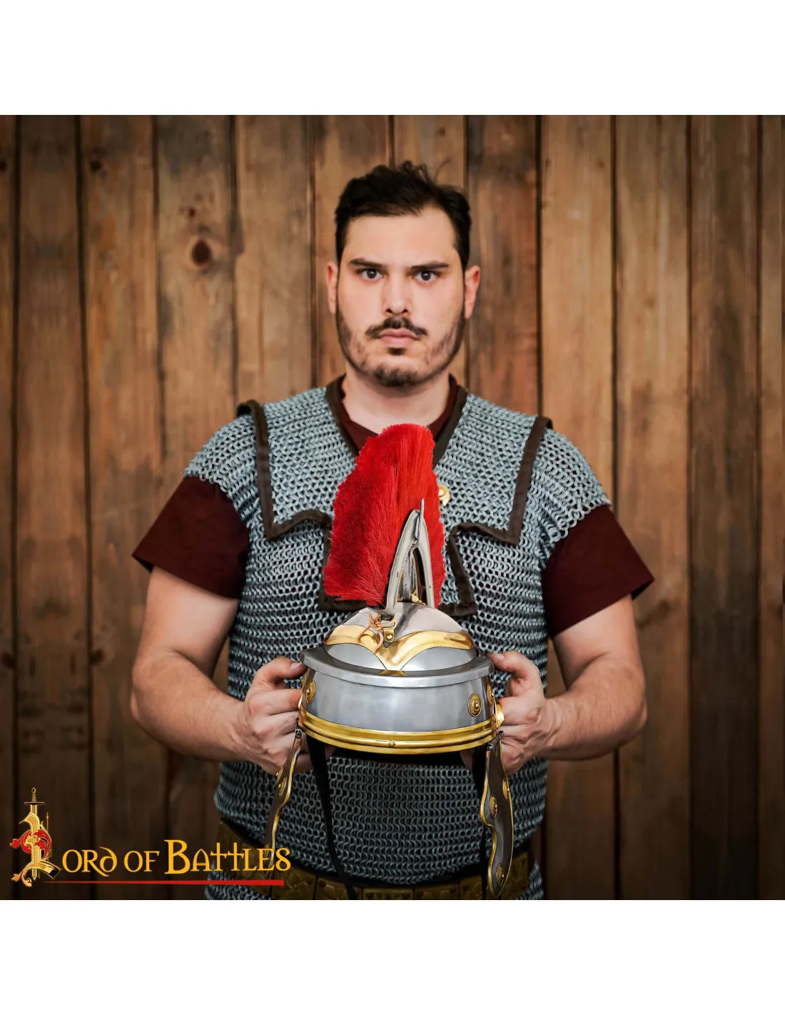 Casco centurión romano acero con penacho