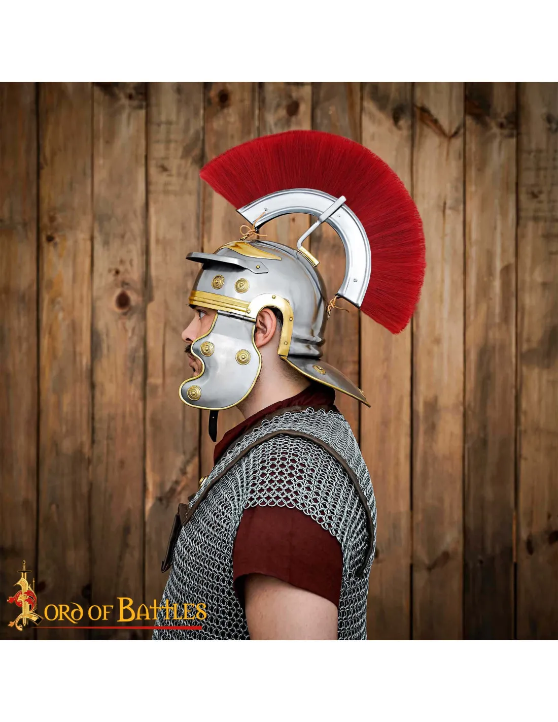 Casco centurión romano acero con penacho