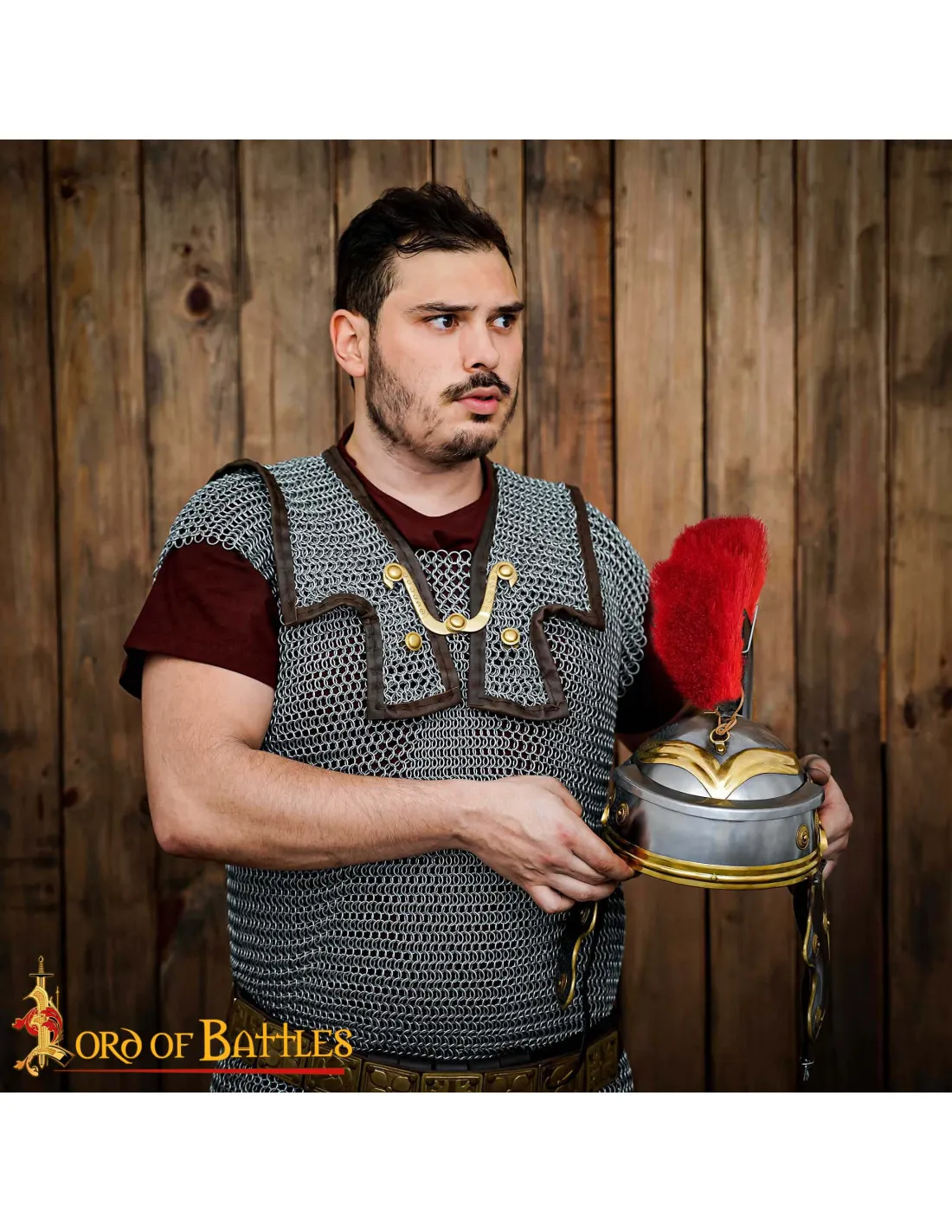 Casco centurión romano acero con penacho