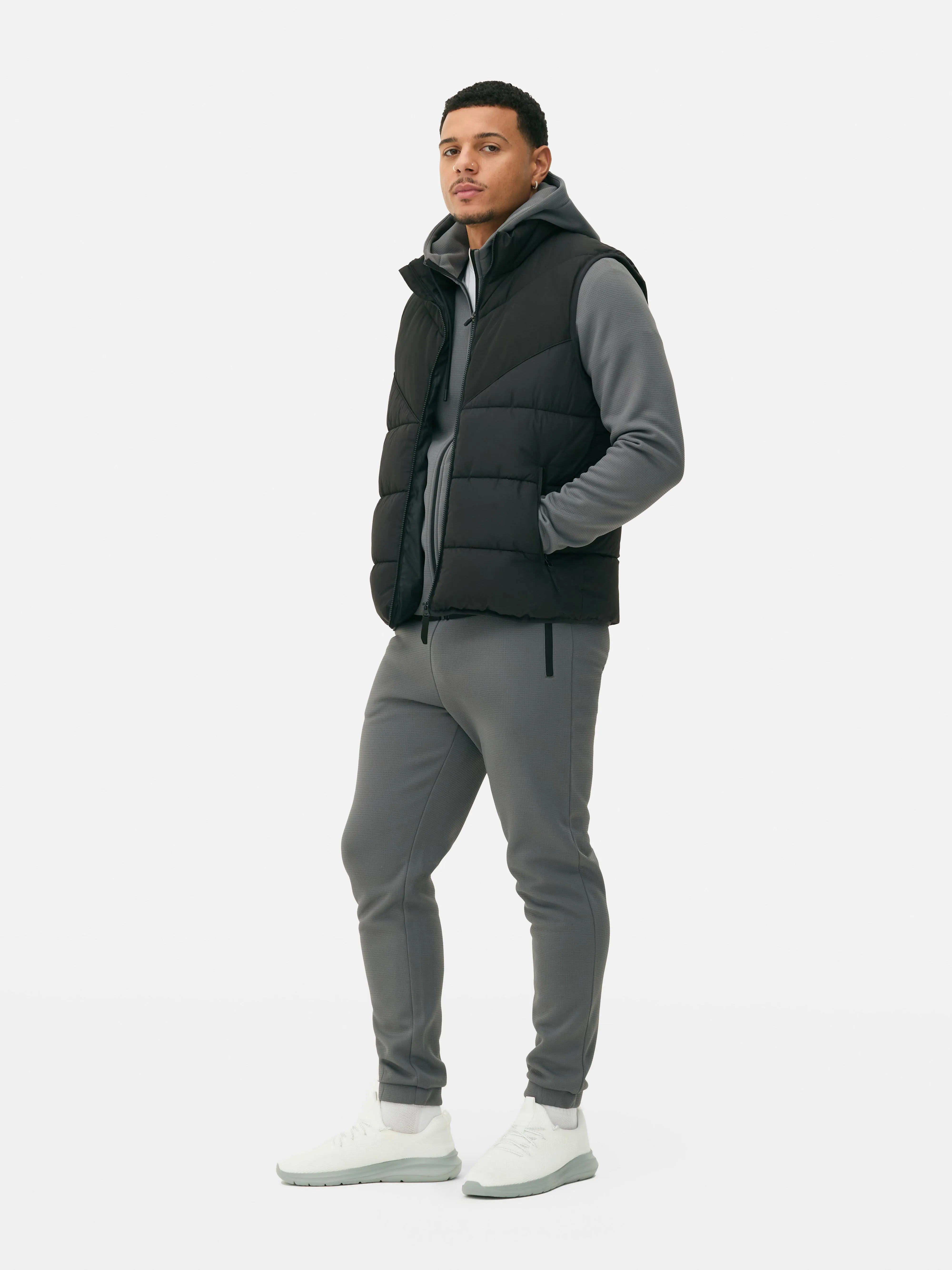 Chaleco acolchado con diseño en zigzag