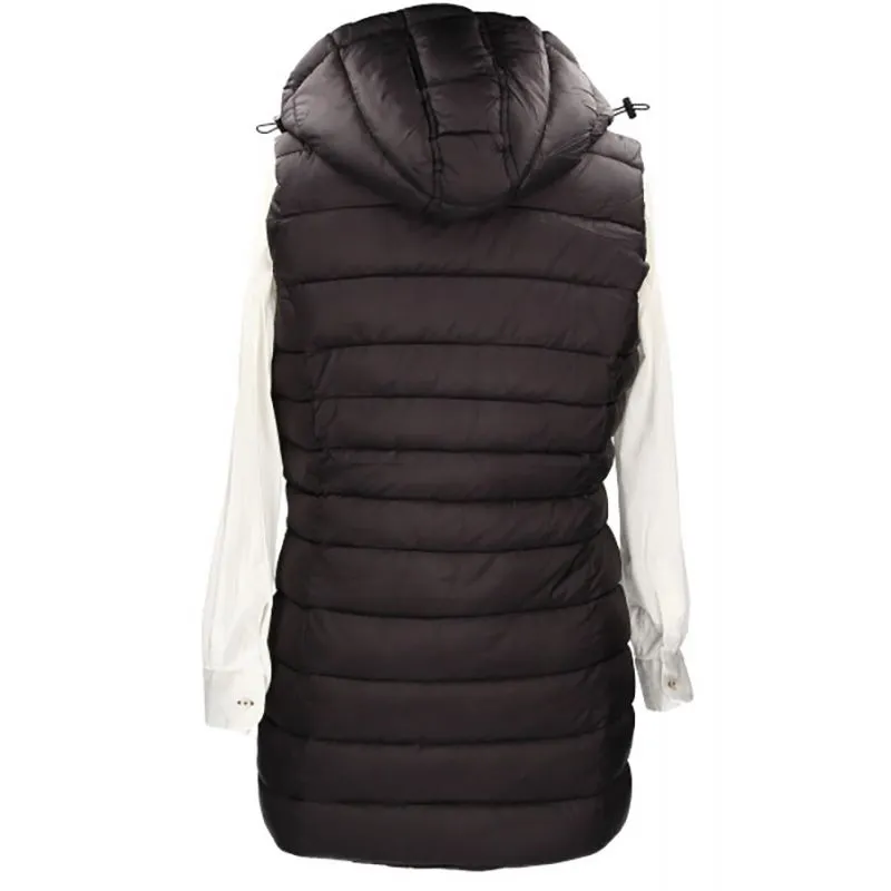 Chaleco largo acolchado negro