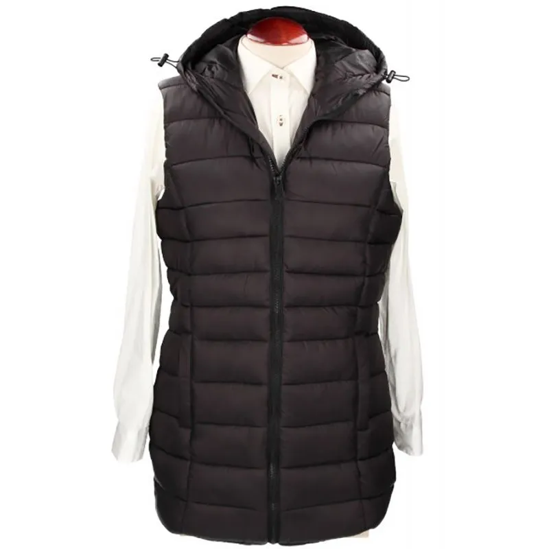 Chaleco largo acolchado negro