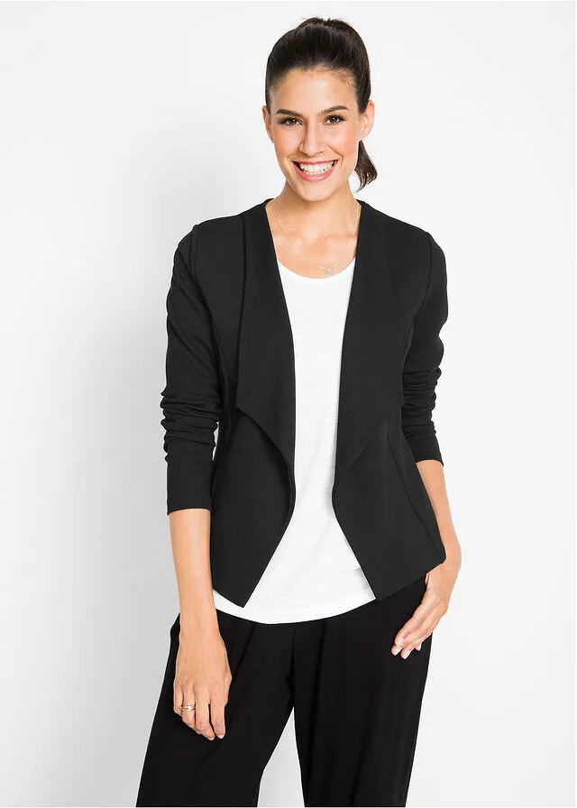 Chaqueta con cuello tipo chal Negro