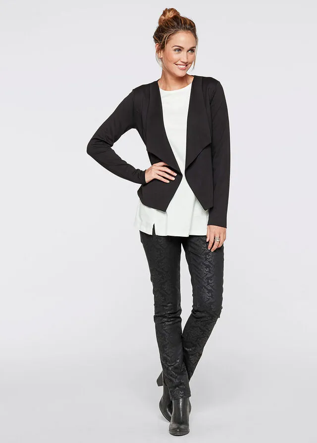 Chaqueta con cuello tipo chal Negro