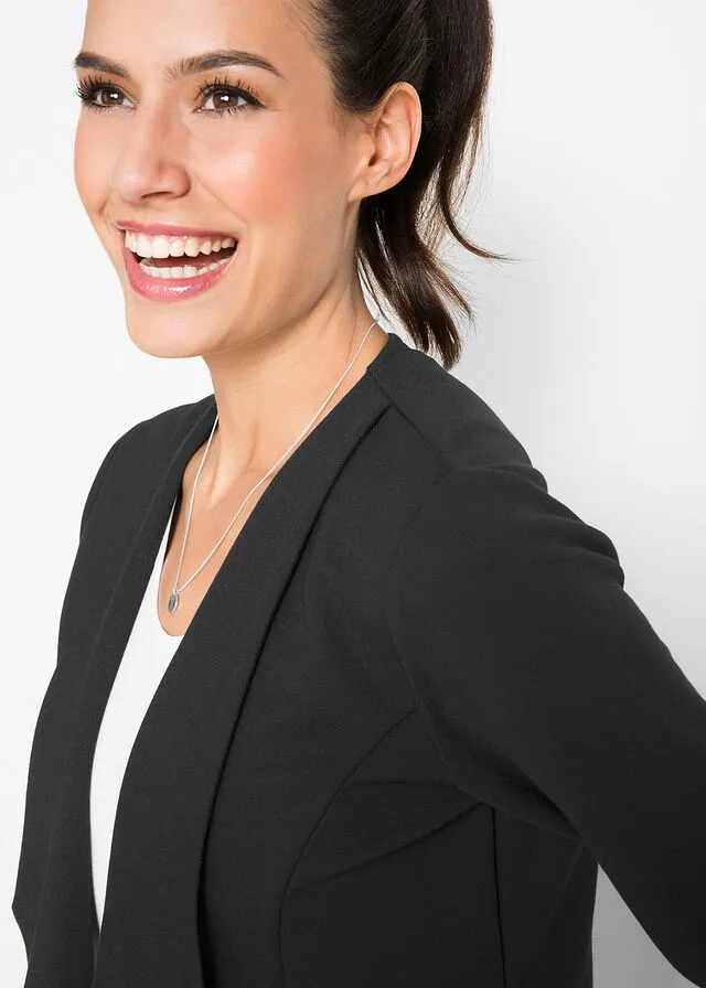 Chaqueta con cuello tipo chal Negro