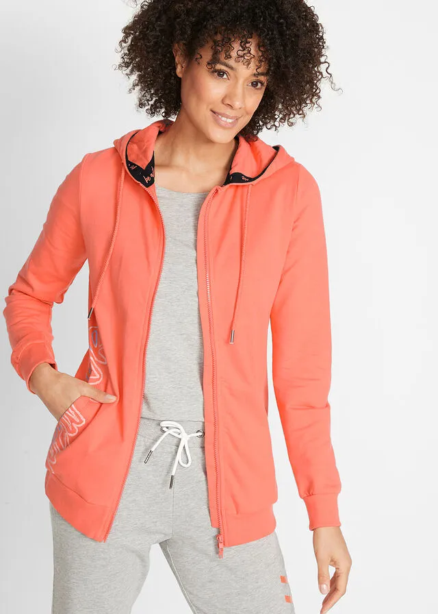 Chaqueta de chándal con capucha salmón