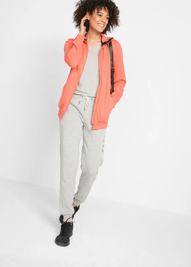 Chaqueta de chándal con capucha salmón