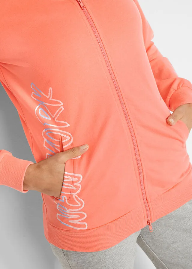 Chaqueta de chándal con capucha salmón