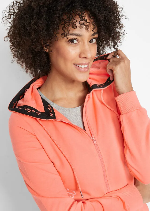 Chaqueta de chándal con capucha salmón