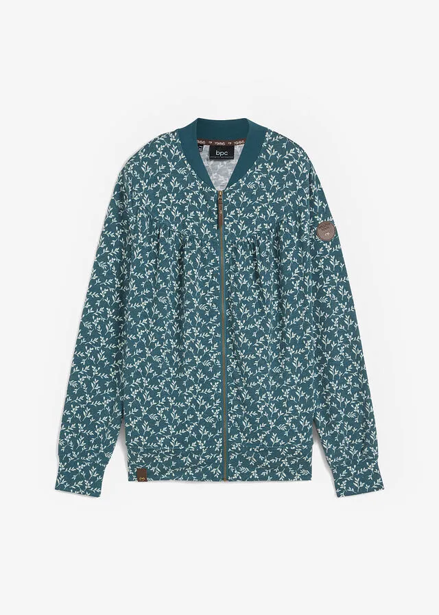 CHAQUETA DE CHáNDAL CON ESTAMPADO VERDE PIMIENTOVERDE GUIJARRO DE FLORES