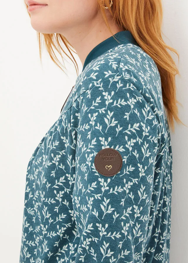 CHAQUETA DE CHáNDAL CON ESTAMPADO VERDE PIMIENTOVERDE GUIJARRO DE FLORES