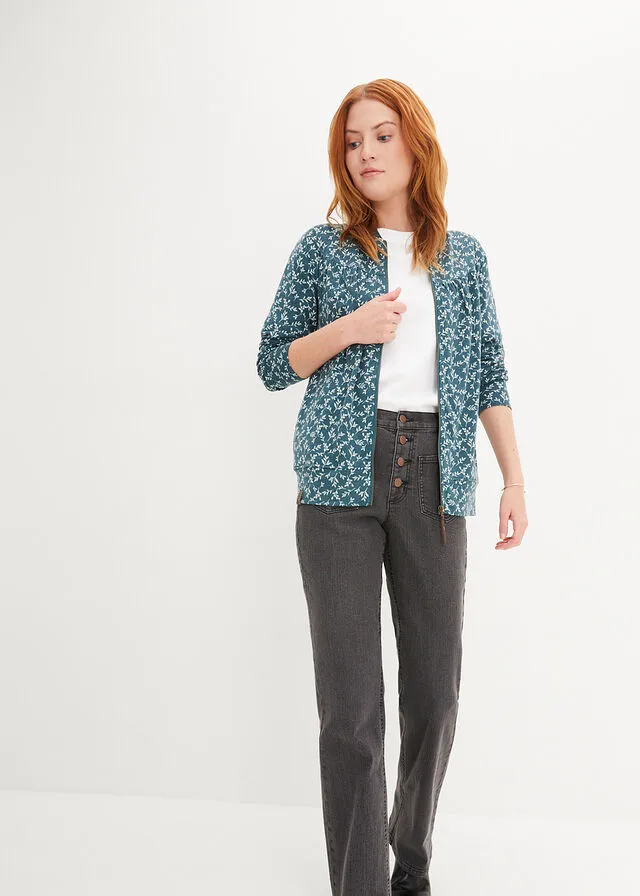 CHAQUETA DE CHáNDAL CON ESTAMPADO VERDE PIMIENTOVERDE GUIJARRO DE FLORES