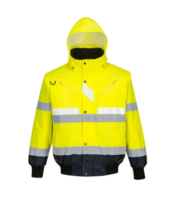 Chaqueta de protección 3 en 1 Glowtex amarillo flúor con cintas reflectantes PORTWEST G465