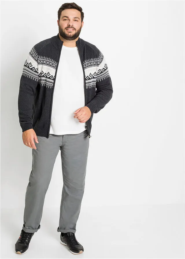 Chaqueta de punto con estampado invernal Gris oscuro jaspeado