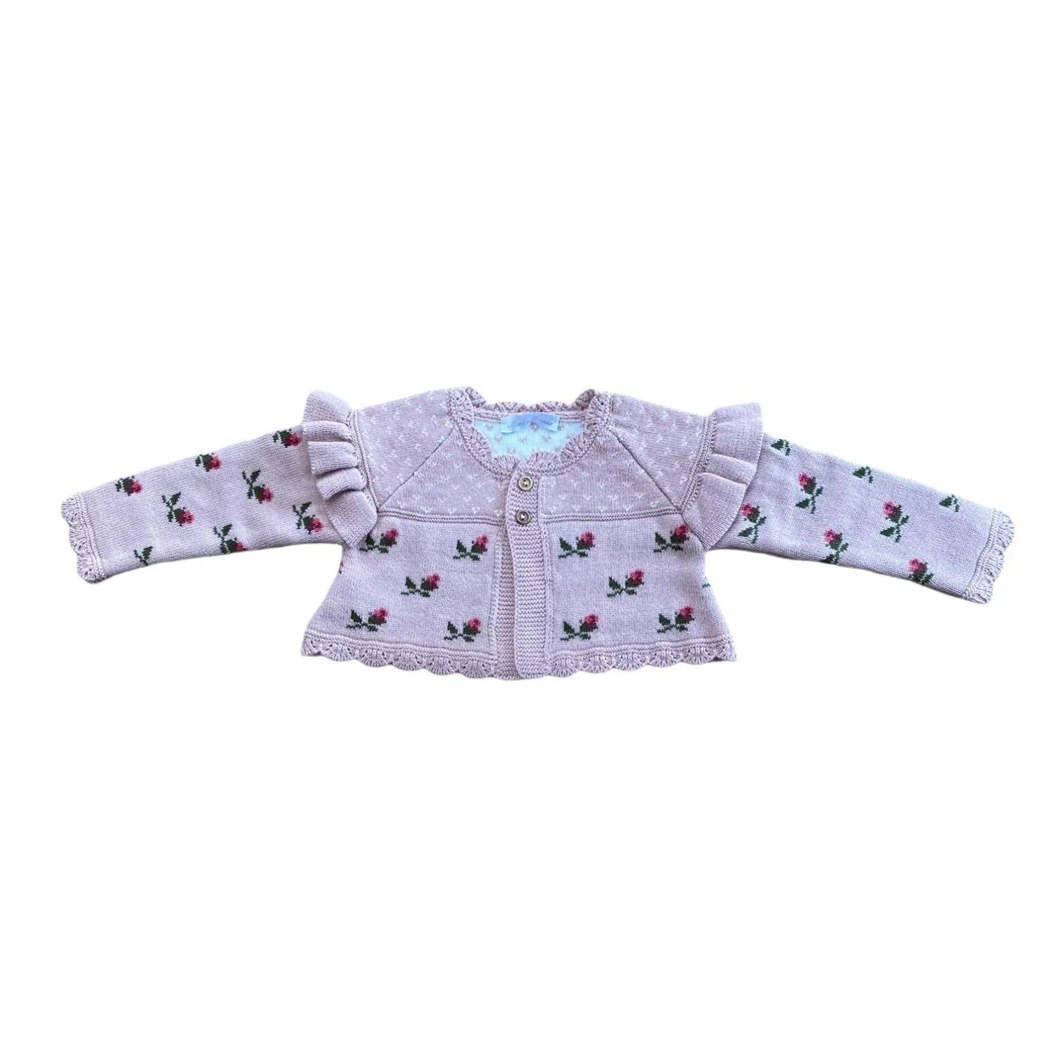 Chaqueta gordita con flores. En rosa o azul.