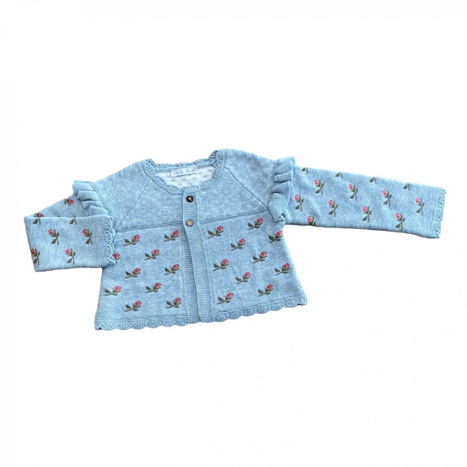 Chaqueta gordita con flores. En rosa o azul.