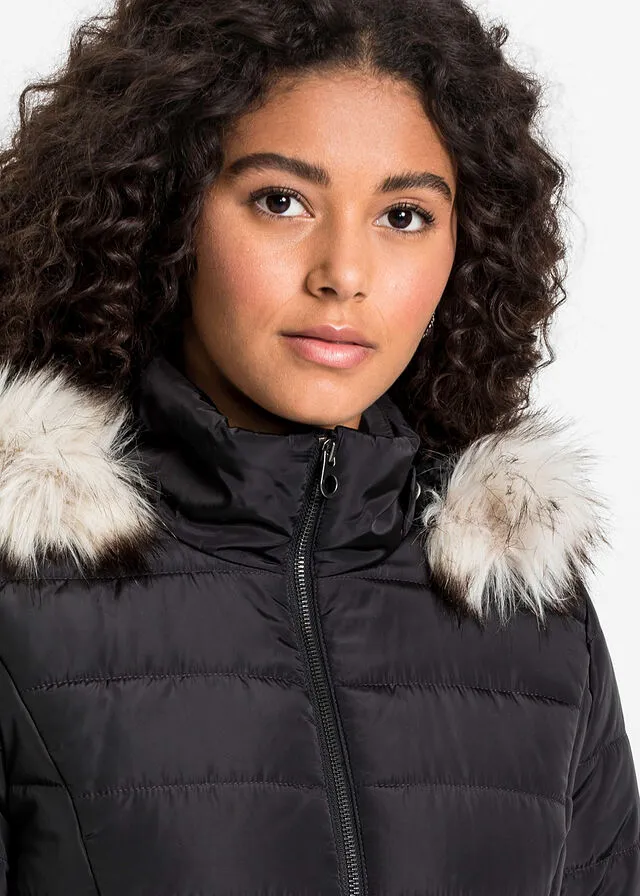 Chaqueta guateada con cinturón Negro