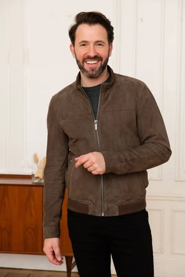 Chaqueta Hombre Oakwood Filip Goat Suede Marron 502