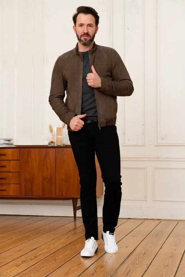 Chaqueta Hombre Oakwood Filip Goat Suede Marron 502