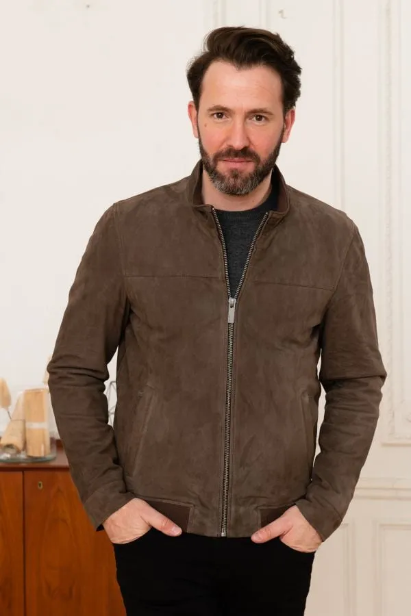 Chaqueta Hombre Oakwood Filip Goat Suede Marron 502