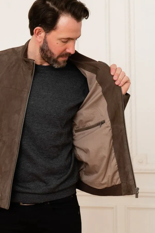 Chaqueta Hombre Oakwood Filip Goat Suede Marron 502