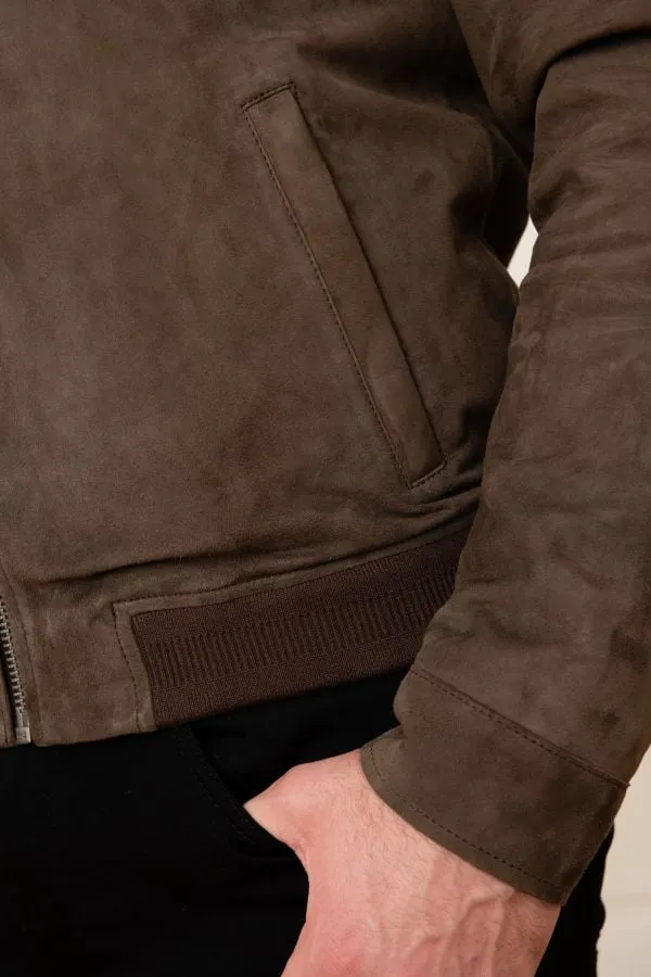 Chaqueta Hombre Oakwood Filip Goat Suede Marron 502