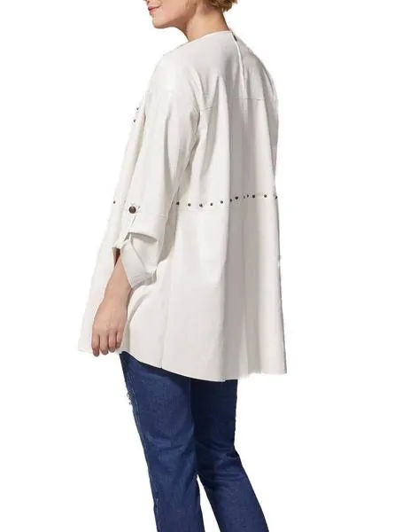 chaqueta lolitas larga con remaches blanco