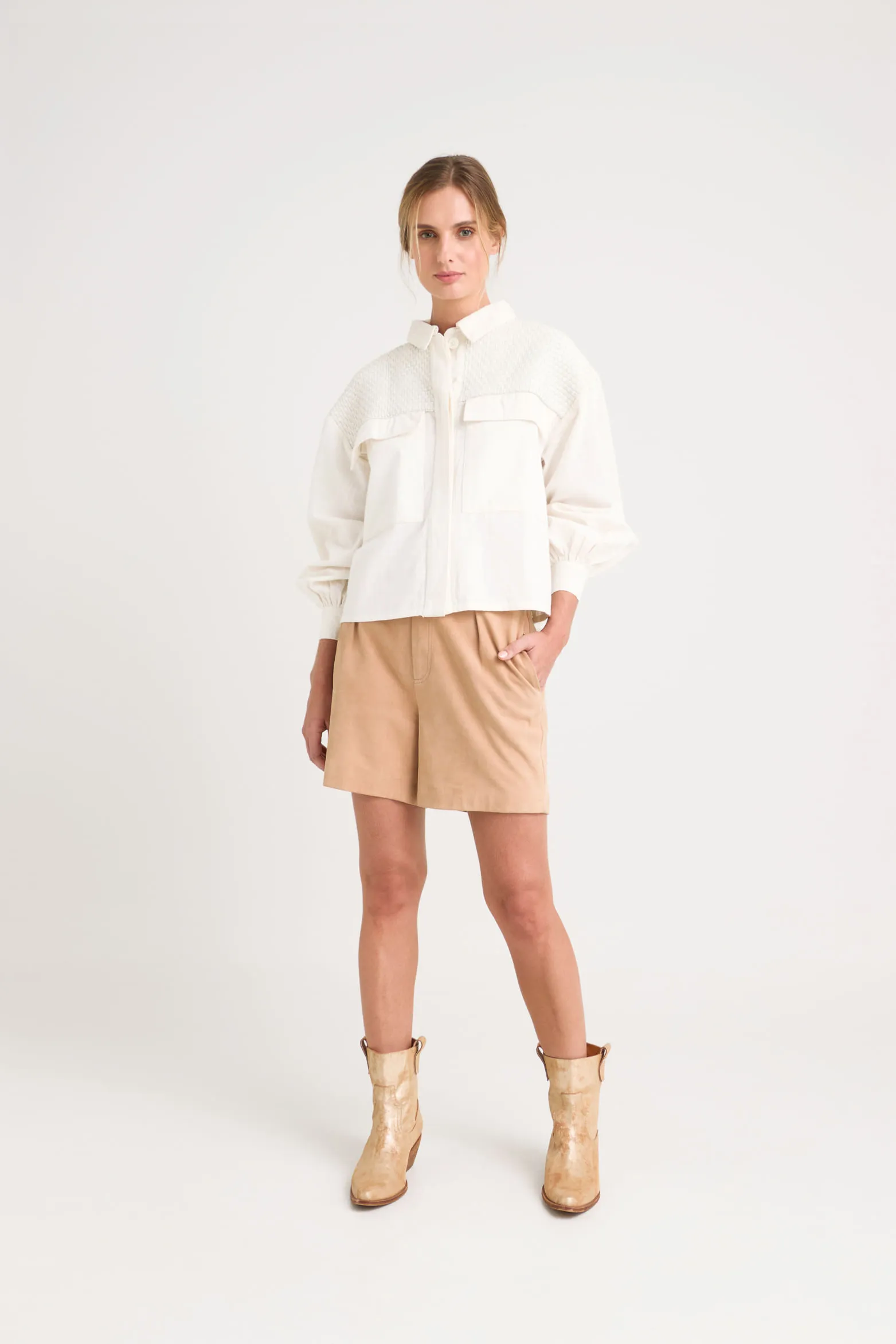 Chaqueta oversized iris en lino para mujer almilla tejida