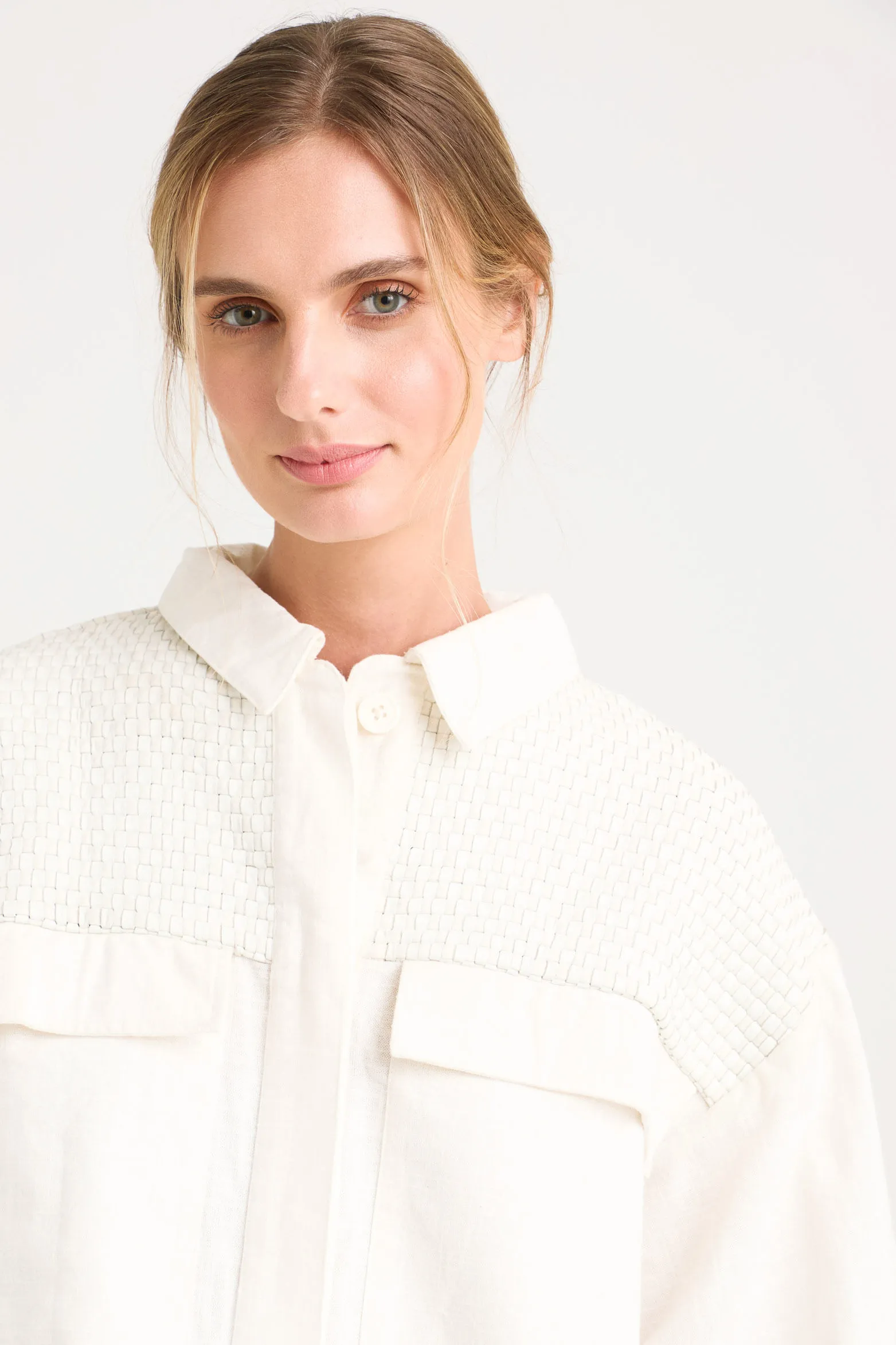 Chaqueta oversized iris en lino para mujer almilla tejida