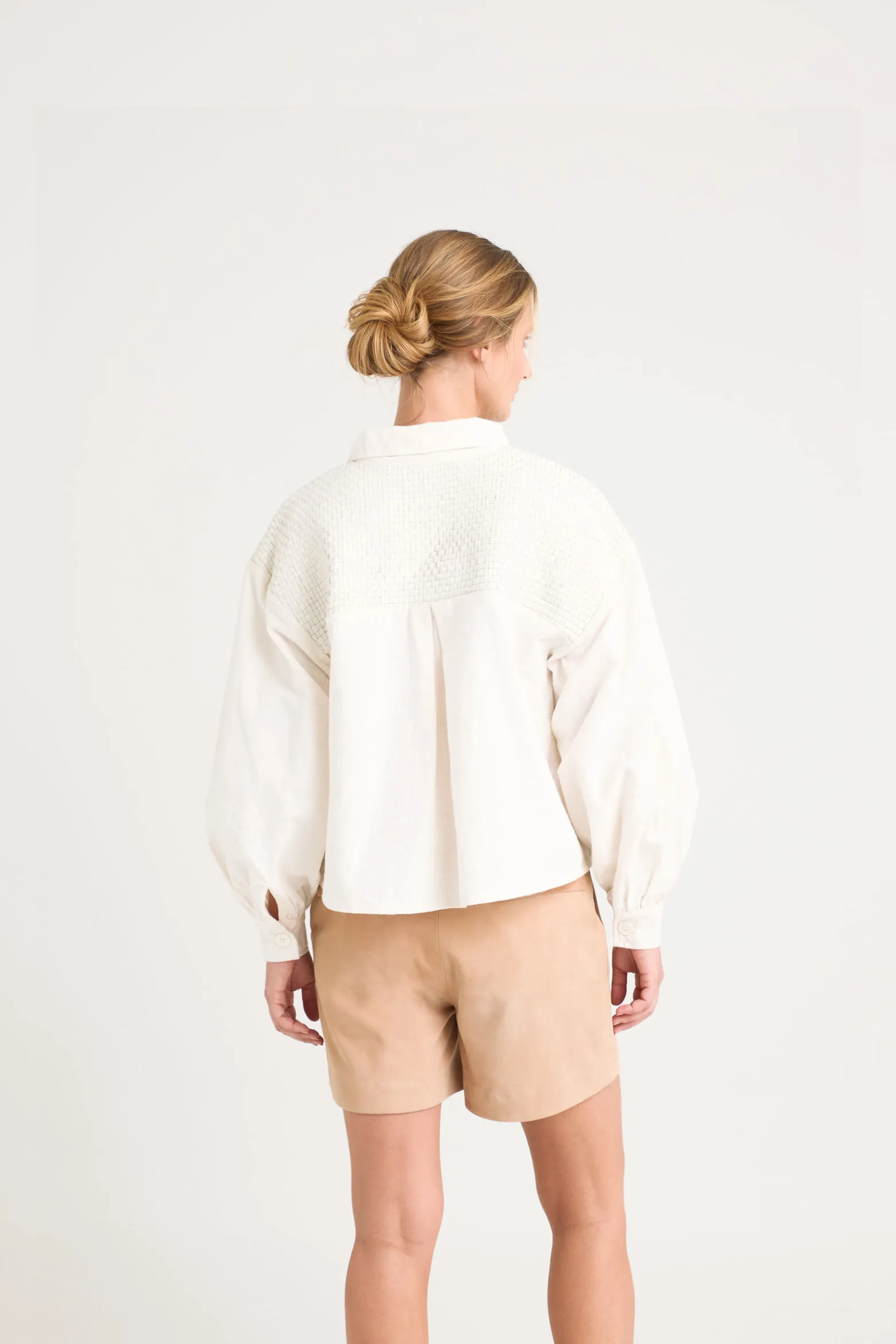 Chaqueta oversized iris en lino para mujer almilla tejida