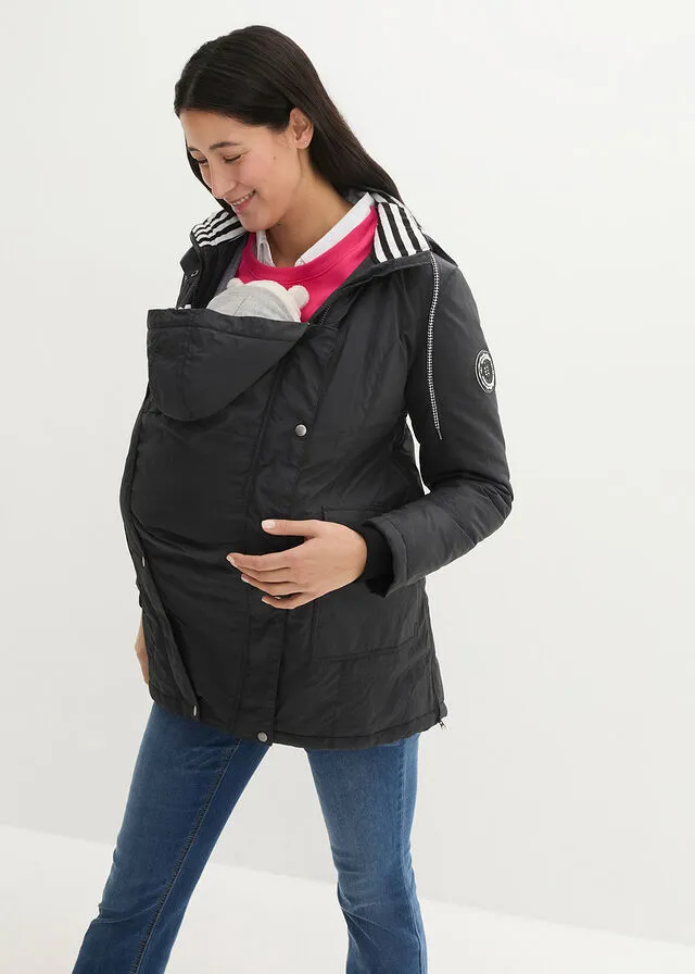 CHAQUETA PREMAMá/PARA BEBé NEGROBLANCO