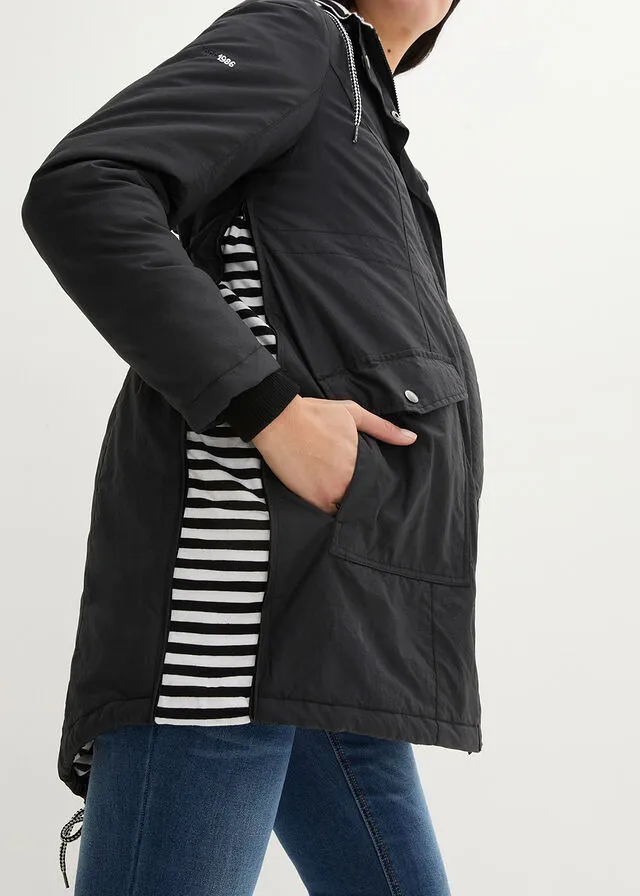 CHAQUETA PREMAMá/PARA BEBé NEGROBLANCO
