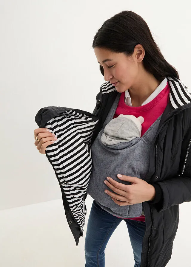CHAQUETA PREMAMá/PARA BEBé NEGROBLANCO