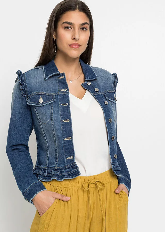 Chaqueta vaquera con volantes Denim