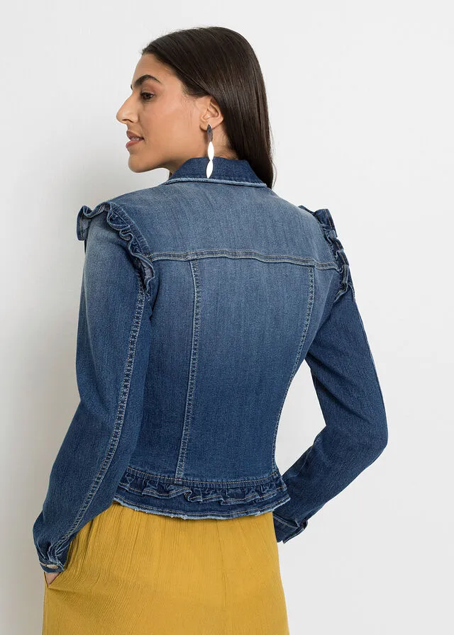 Chaqueta vaquera con volantes Denim