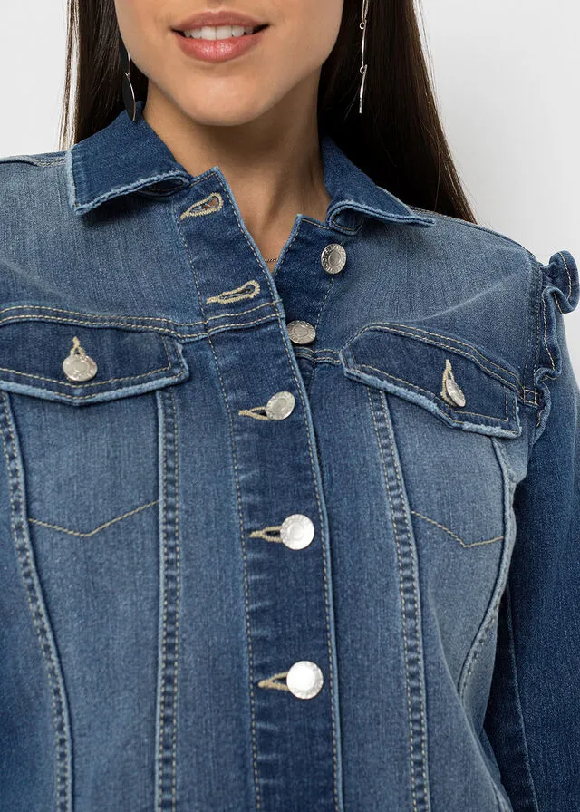 Chaqueta vaquera con volantes Denim