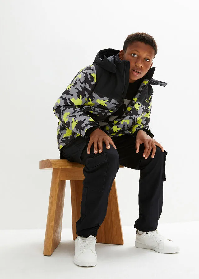 Chaquetón Negro estampado