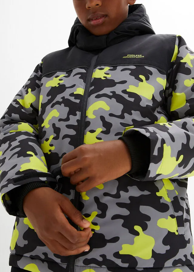 Chaquetón Negro estampado