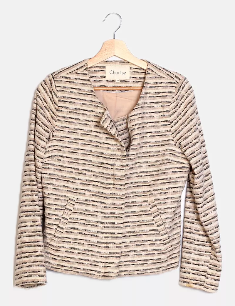 Charlise Chaqueta beige estampada