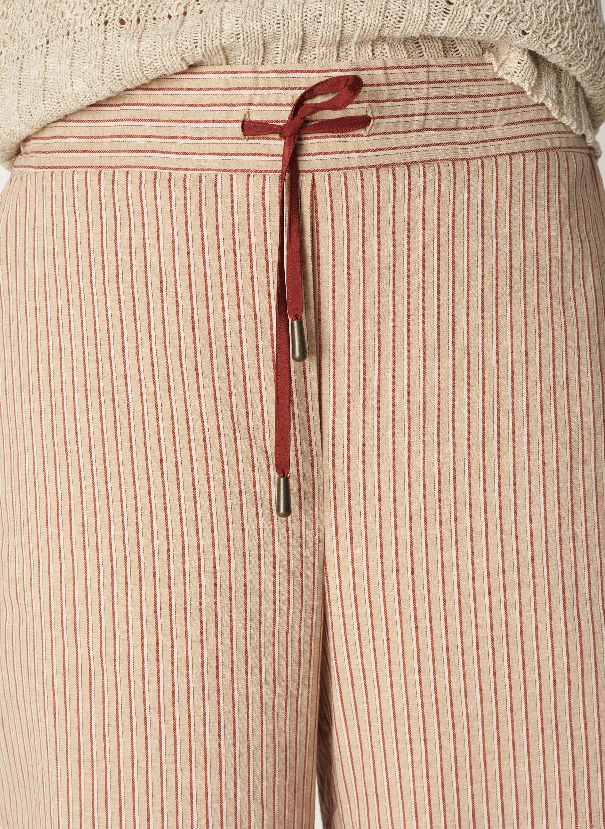 COTELAC Pantalón recto de mezcla de lino en marron