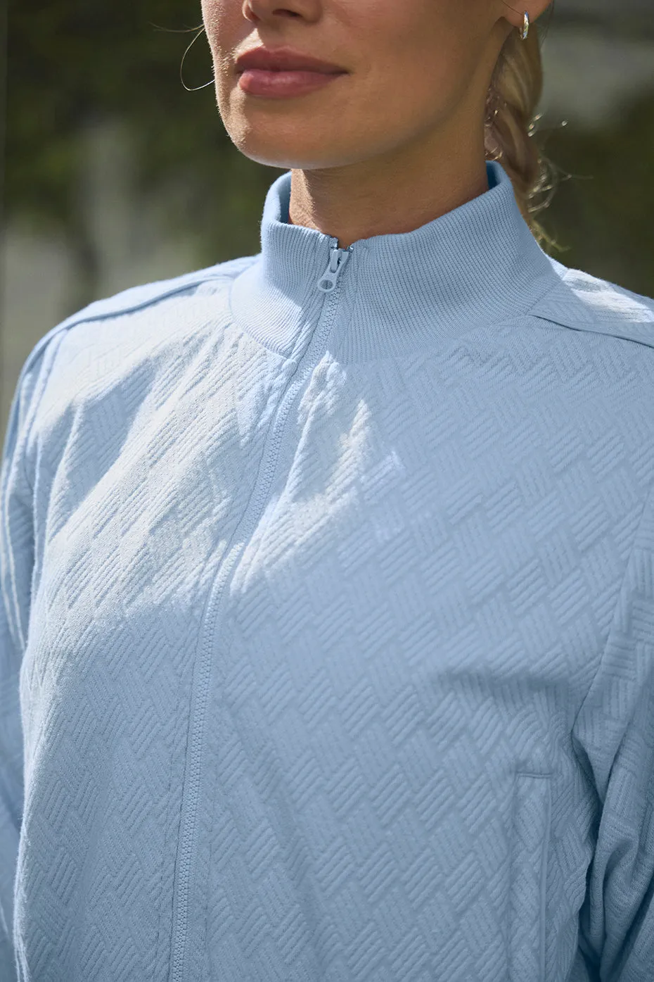 CROPPED DOUBLES ONLY FULL ZIP JACKET  SEASHELL BLUE